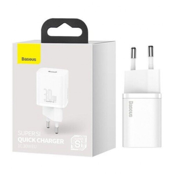 Фото - Мережевий зарядний пристрій Baseus Super Silicone PD 30W 1 Type-C EU (CCSUP-J02)