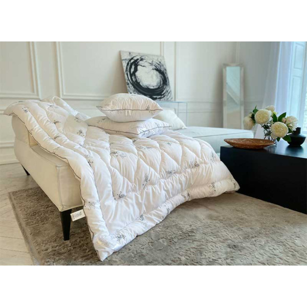 Фото - Одеяло зимнее двуспальное Руно 172х205 из искусственного лебединого пуха (316.52_Silver Swan)