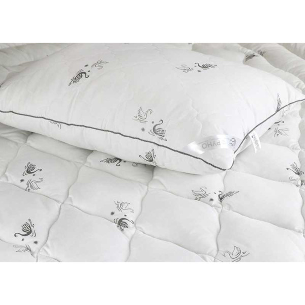 Фото - Ковдра демісезонна двоспальна Руно 172х205 зі штучного лебединого пуху (316.52_Silver Swan_demi)