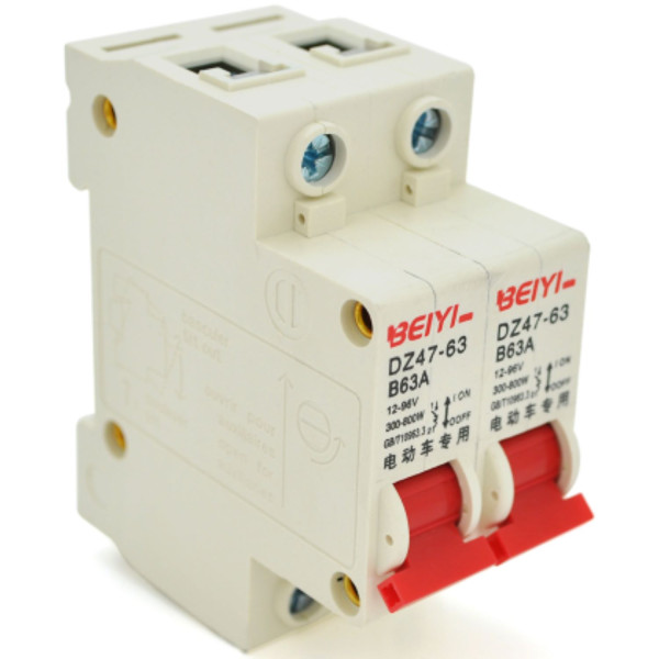 Фото - Релейний вимикач BEIYI DZ47-63-2P-B63A, B63, 300-800W. 12-96V