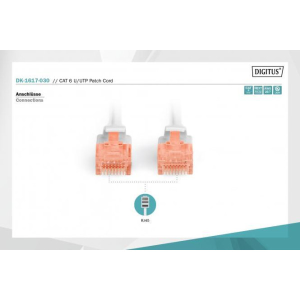 Фото - Кабель патч-корд Assmann CAT 6 U-UTP Cu LSZH AWG 26/7 5 м (DK-1617-050)