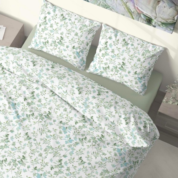 Фото - Комплект постільної білизни DAISY мікрофібра Green Leaves 145х215, 1 нав. (4820288221890)