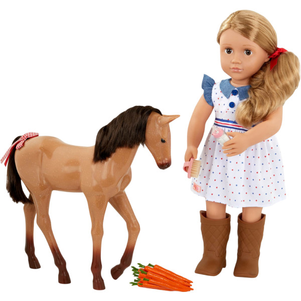 Фото - Лялька Our Generation Шеллі з лошам Аппалуза та аксесуарами 46 см (BD31447Z)