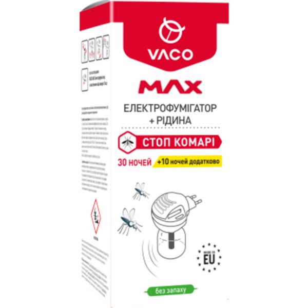 Фото - Фумігатор VACO MAX з рід від ком 30 н+10 н у под 30 мл (5901821952439)