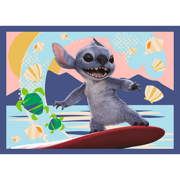 Фото - Пазли (3-4 роки) Trefl 4в1 Disney Stitch The Movie Відпустка на Гаваях (5900511346664)