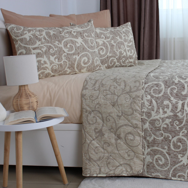 Фото - Покрывало двуспальное ТЕП ELEGANT COTTON 220х240 Beige and White (4-04578_32778)