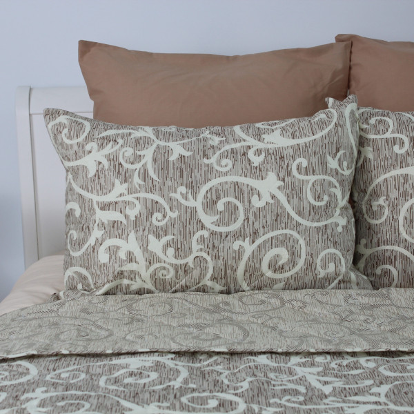 Фото - Покрывало двуспальное ТЕП ELEGANT COTTON 220х240 Beige and White (4-04578_32778)