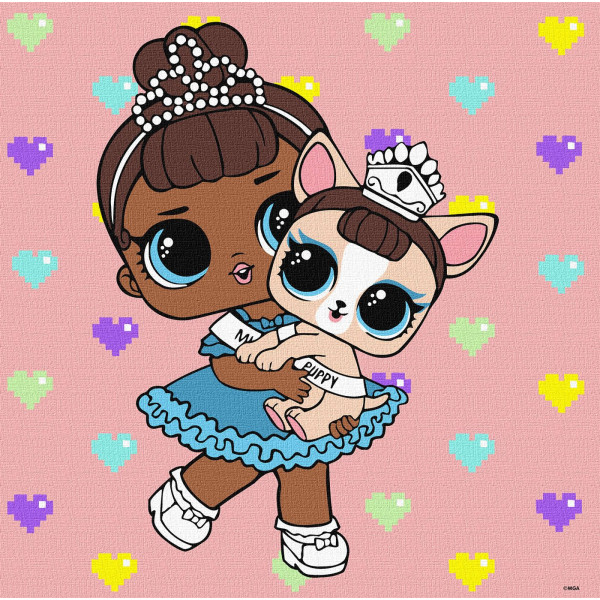 Фото - Картина по номерам Ideyka L.O.L. Surprise! TroopSurprise Miss Baby With Miss Puppy 40х40 см (KHO6291)