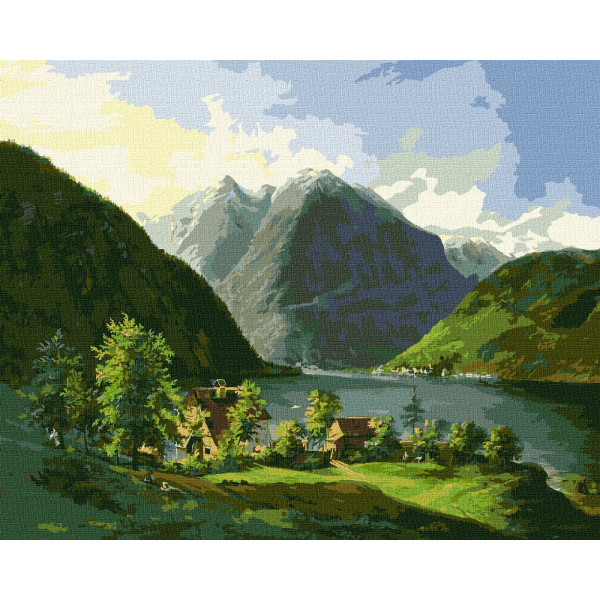 Фото - Картина за номерами Ideyka Озерний пейзаж 40х50 см (KHO2884)