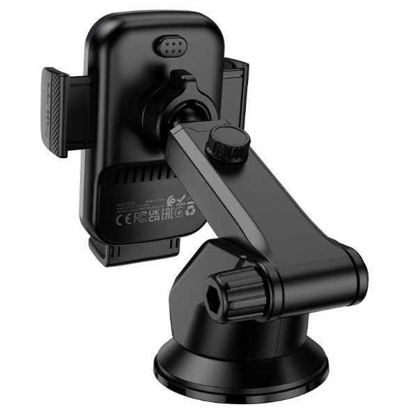Фото - Автодержатель с беспроводной зарядкой BOROFONE BH222 Black (6941991119019)