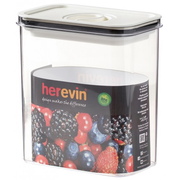 Фото - Емкость для хранения Herevin Canister-Vacuum Lid-White 1.8 л (161184-004)