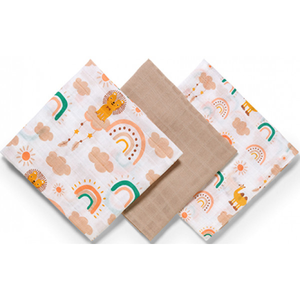 Фото - Набор пеленок BabyOno 3 шт. Сreame (348/08)