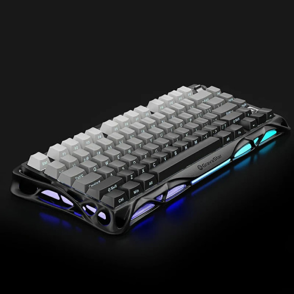 Фото - Клавиатура беспроводная игровая GravaStar Mercury K1 80keys Cheery Pink BT/WL/USB  Black (GSK1_GBLK)