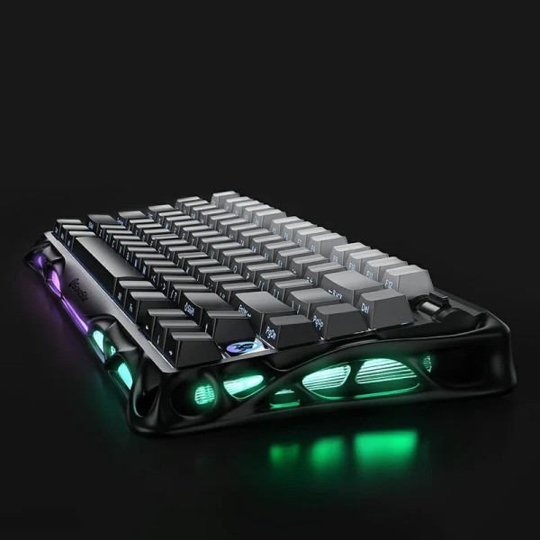 Фото - Клавиатура беспроводная игровая GravaStar Mercury K1 80keys Cheery Pink BT/WL/USB  Black (GSK1_GBLK)