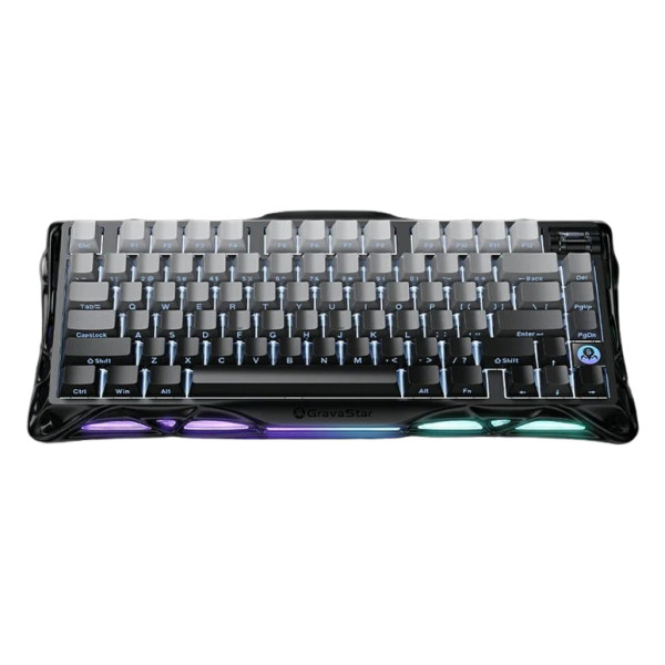 Фото - Клавиатура беспроводная игровая GravaStar Mercury K1 80keys Cheery Pink BT/WL/USB  Black (GSK1_GBLK)