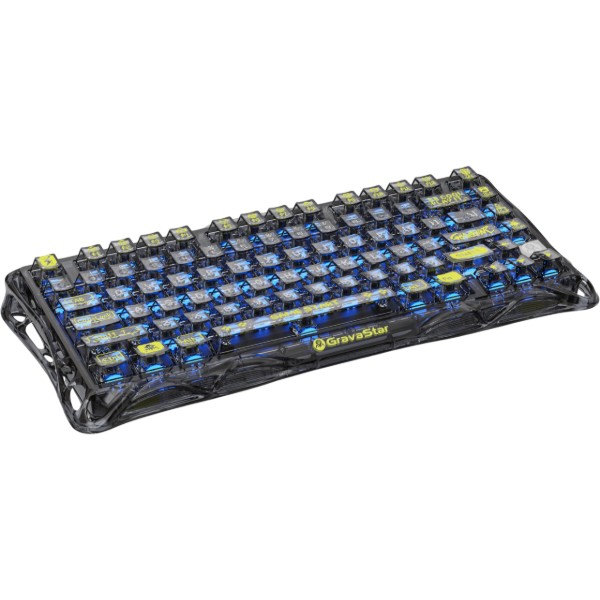 Фото - Клавіатура бездротова ігрова GravaStar Mercury K1 Lite 80keys BSUN Grey BT/WL/USB 
Black (GSK1LITE_XTAL_BLK)