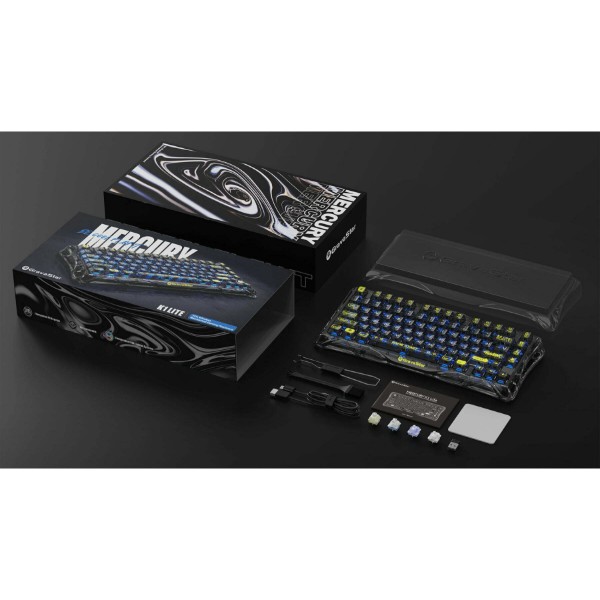 Фото - Клавіатура бездротова ігрова GravaStar Mercury K1 Lite 80keys BSUN Grey BT/WL/USB 
Black (GSK1LITE_XTAL_BLK)