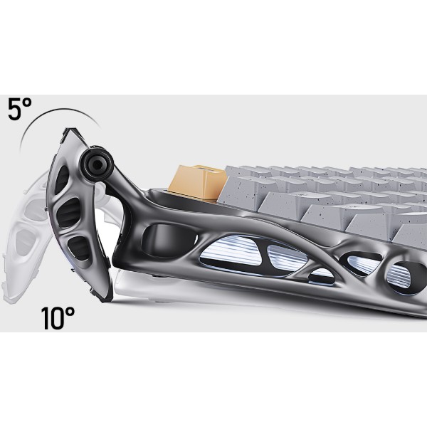 Фото - Клавиатура беспроводная игровая GravaStar Mercury K1 Pro 80keys Kailh Speedy Mint BT/WL/USB Gray (GSK1PRO_GRY)