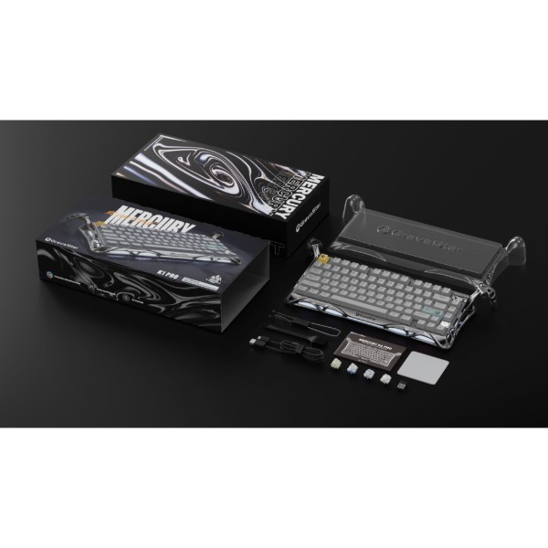 Фото - Клавиатура беспроводная игровая GravaStar Mercury K1 Pro 80keys Kailh Speedy Mint BT/WL/USB Gray (GSK1PRO_GRY)