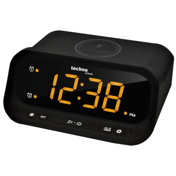 Фото - Настільний годинник Technoline WT477 Wireless Mobile Charging Black