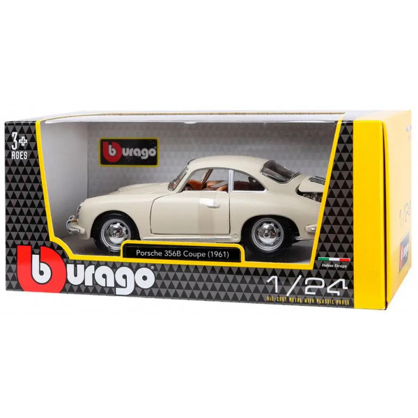 Фото - Колекційна машинка 1:24 Bburago Porsche 356B (1961) (асорті слонова кістка, червоний, 1:24) (18-22079)