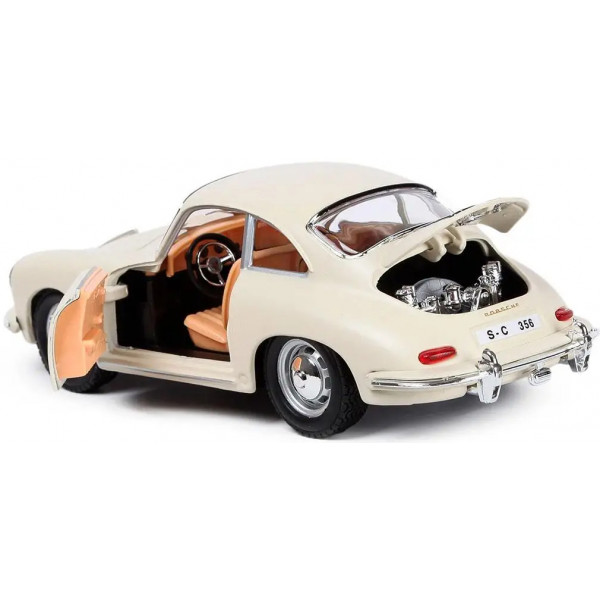 Фото - Колекційна машинка 1:24 Bburago Porsche 356B (1961) (асорті слонова кістка, червоний, 1:24) (18-22079)