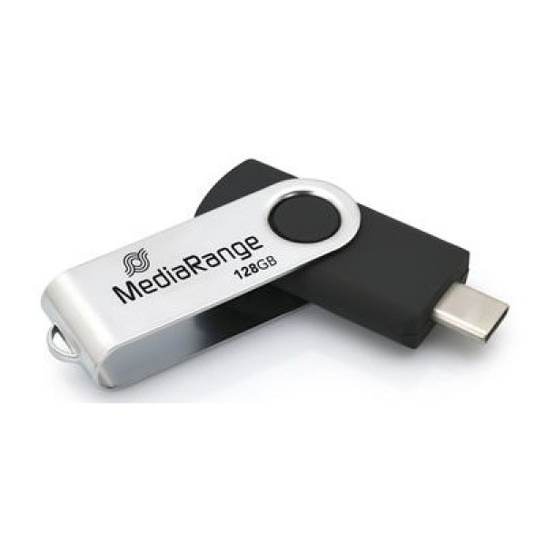 Фото - Флеш USB MediaRange USB Type-C 3.2 Gen 1 Flash Drive 128GB, Swivel Housing, Silver/Black (MR1954) Фото - Флеш USB MediaRange USB Type-C 3.2 Gen 1 Flash Drive 128GB, Swivel Housing, Silver/Black (MR1954)
