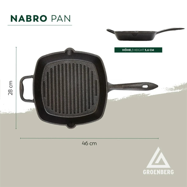 Фото - Сковорода гриль Groenberg Nabro Pan 28x28 см Black (266024)