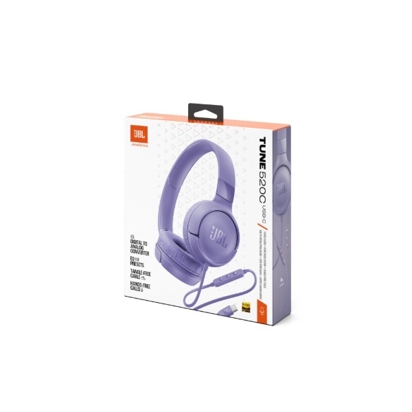 Фото - Навушники накладні дротові JBL Tune 520C USB-C Purple (JBLT520CPUR)