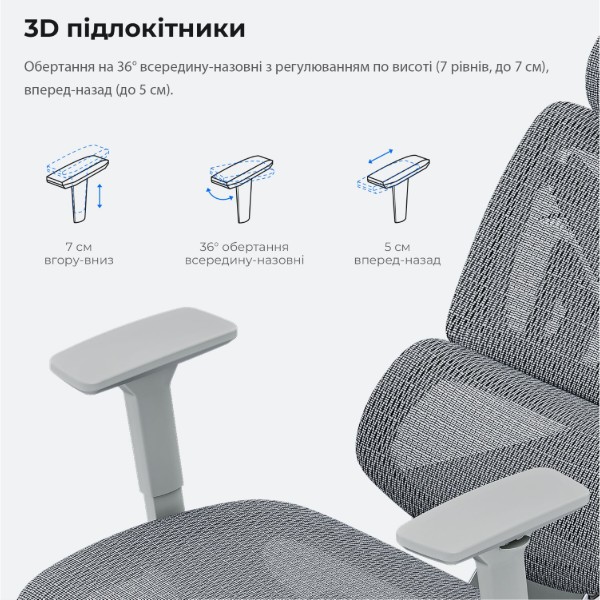 Фото - Крісло для геймерів Anda Seat X-Air Mega Size XL Mesh Gray (AD-WY-01-GGF)