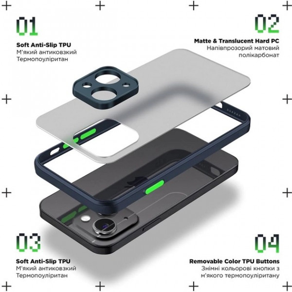Фото - Чохол для смартфону Armorstandart Frosted Matte for Xiaomi Redmi Note 12 4G Navy Blue (ARM67734)