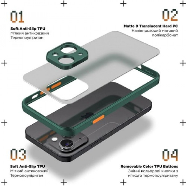 Фото - Чохол для смартфону
 Armorstandart Frosted Matte for Samsung A24 4G (A245) Dark Green (ARM68564)