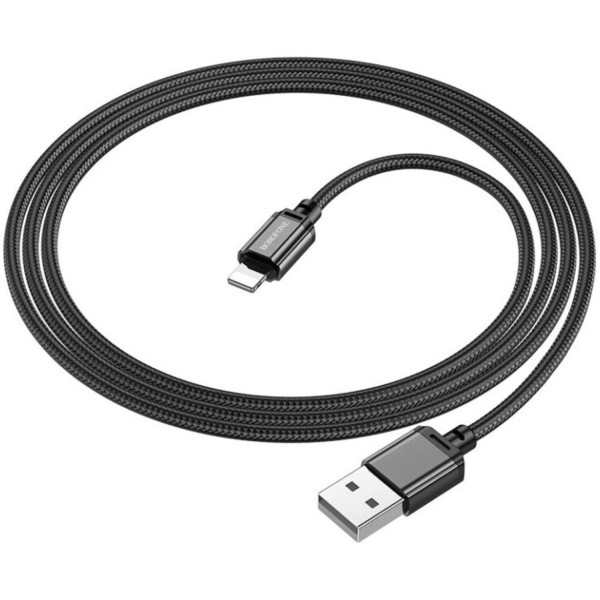 Фото - Кабель синхронізації даних BOROFONE BX87 USB to iP 2.4A,1m Black (6974443389005)