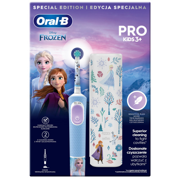 Фото - Зубна щітка електрична Oral-B Braun Pro Kids D103.413.2KX Frozen «Крижане серце» + Футляр