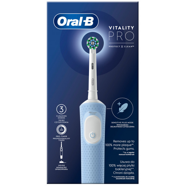Фото - Уценка - Зубная щетка электрическая Oral-B Braun Vitality Pro D103.413.3 Protect X Clean голубая