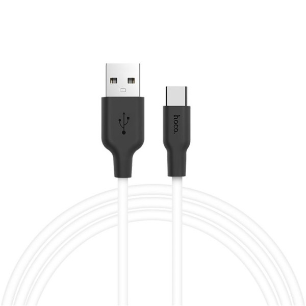 Фото - Кабель синхронізації даних HOCO X21 USB to Type-C 2A, 1m Black+White (6957531071402)