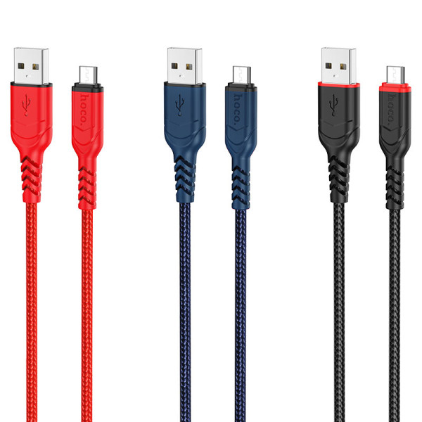 Фото - Кабель синхронізації даних HOCO X59 USB to Micro 2.4A, 1m Red (6931474744906)
