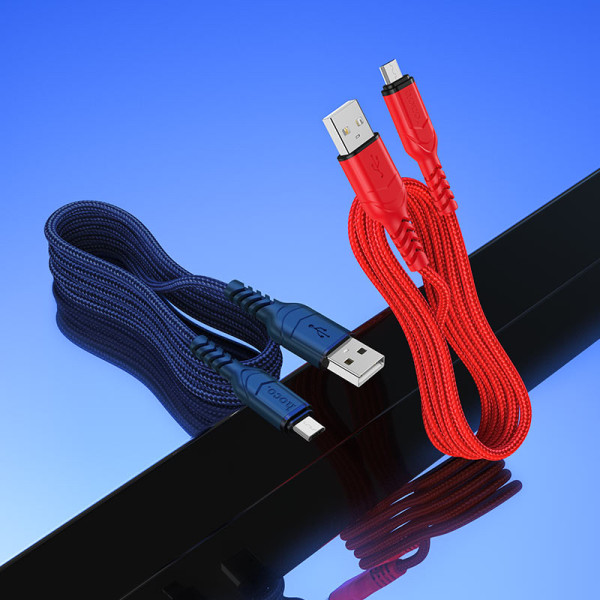 Фото - Кабель синхронізації даних HOCO X59 USB to Micro 2.4A, 1m Red (6931474744906)