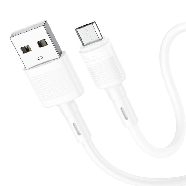 Фото - Кабель синхронізації даних HOCO X83 USB to Micro 2.4A, 1m White (6931474770899)