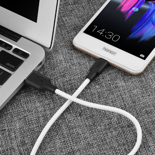 Фото - Кабель HOCO X21 USB to Micro 2A, 1m Black+White (6957531071389)