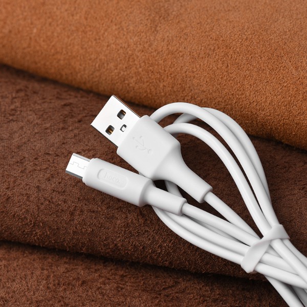 Фото - Кабель HOCO X25 USB to Micro 2A, 1m White (6957531080138)