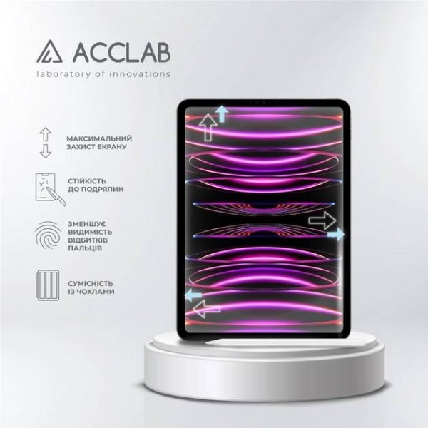 Фото - Захисне скло для планшета ACCLAB Full Glue for Apple iPad Pro 12.9 2022/2021/2020/2018 (1283126575198)