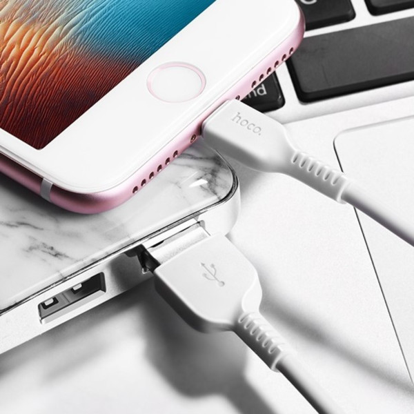 Фото - Кабель синхронізації даних HOCO X13 USB to iP 2.4A, 1m White (6957531061151)