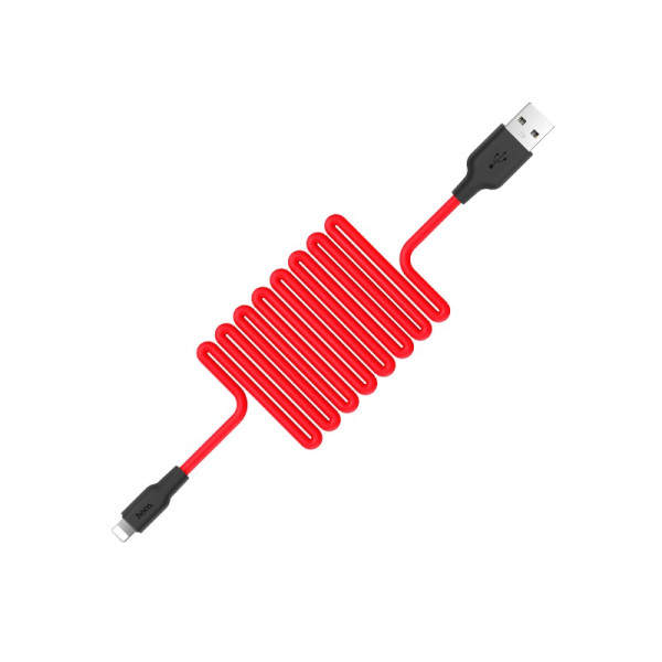Фото - Кабель синхронізації даних HOCO X21 USB to iP 2A, 1m Black+Red (6957531071372)