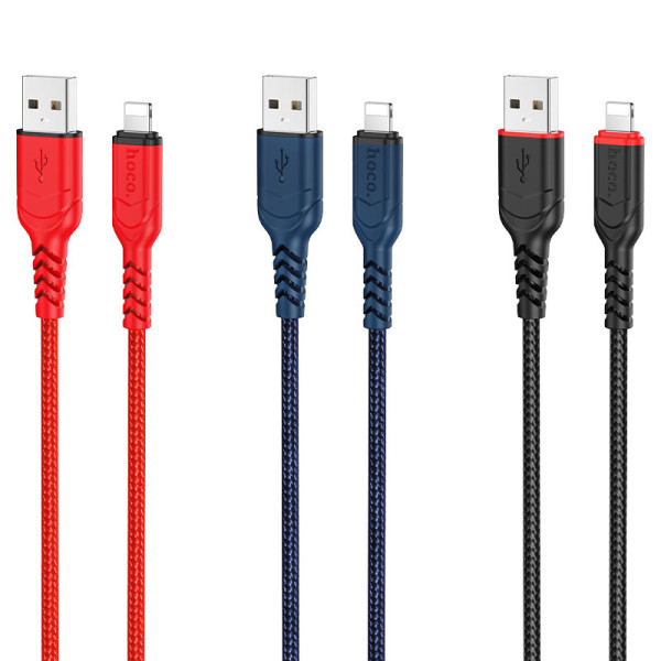 Фото - Кабель синхронізації даних HOCO X59 USB to iP 2.4A, 1m Red (6931474744876)