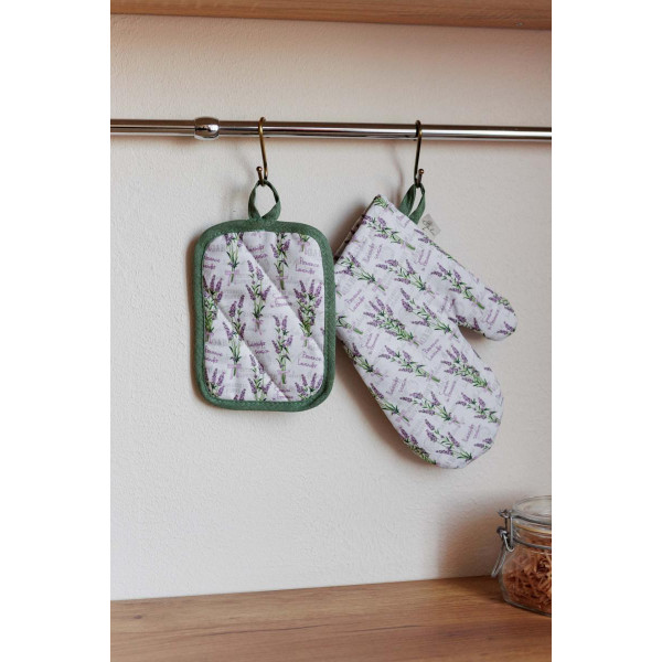 Фото - Прихватка-рукавиця Прованс Суцвіття лаванди 30х18 см, 15х20 см (042349)
