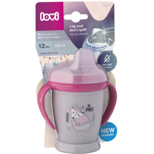 Фото - Чашка-непроливайка дитяча Lovi Indian Summer для девочки JUNIOR, 250 мл. (35/346girl)