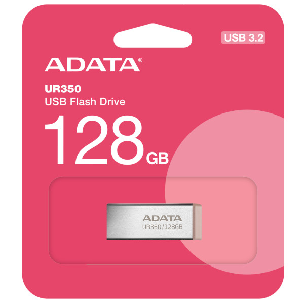 Фото - Флеш USB ADATA USB 3.2 UR 350 128Gb Silver/Beige (UR350-128G-RSR/BG)