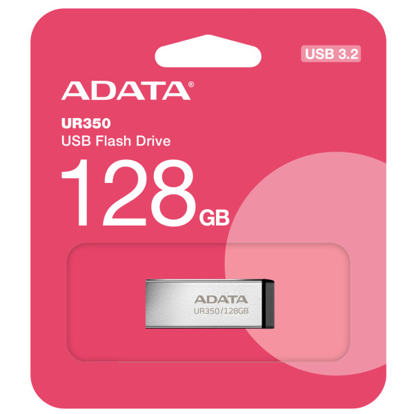 Фото - Флеш USB ADATA USB 3.2 UR 350 128Gb Silver/Black (UR350-128G-RSR/BK)