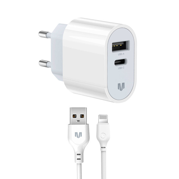 Фото - Мережевий зарядний пристрій MadeInFuture MFS12 12W A+C+USB-A to Lightning White (MIF82823)